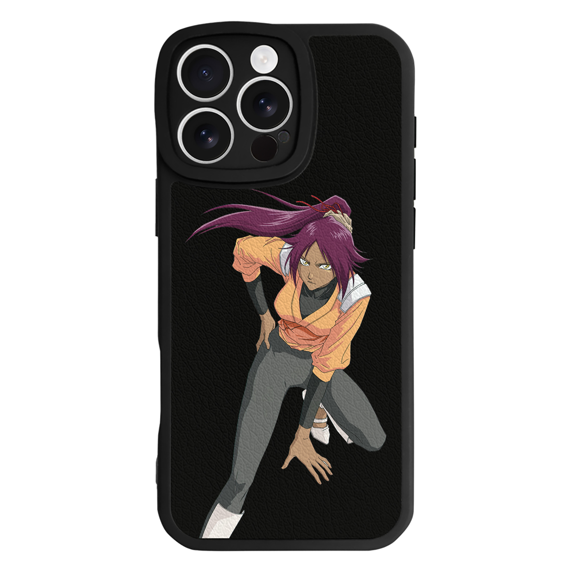 （画像用） ブリーチ 四楓院 夜一（しほういん よるいち） BLEACH Shihouin Yoruichi 【iPhone 16シリーズ対応】シリコンスマホケース（レザー調） 材質：シリコン